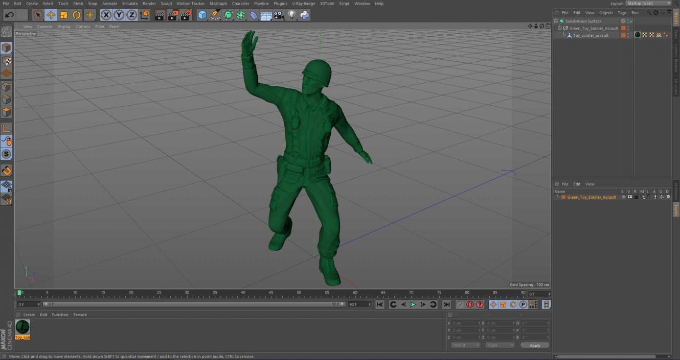 3D model Green Toy Soldier Assault