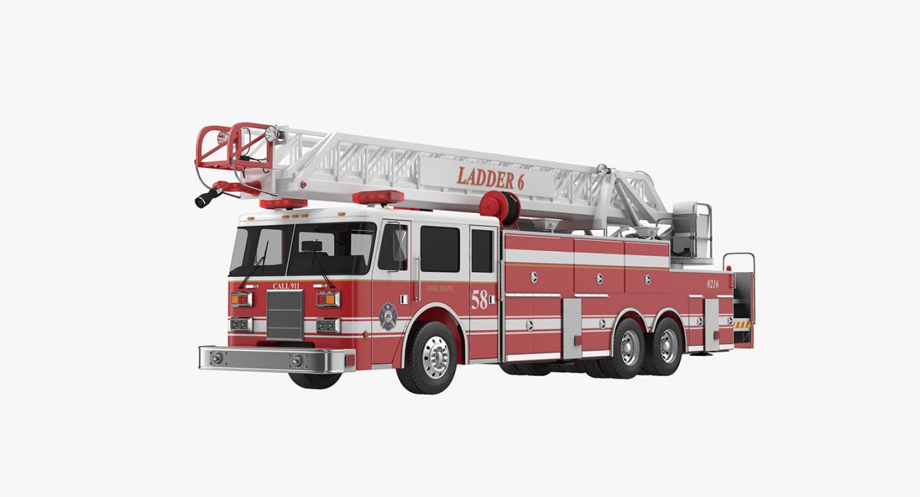 3D model Ladder Fire Truck and Firefighters Collection