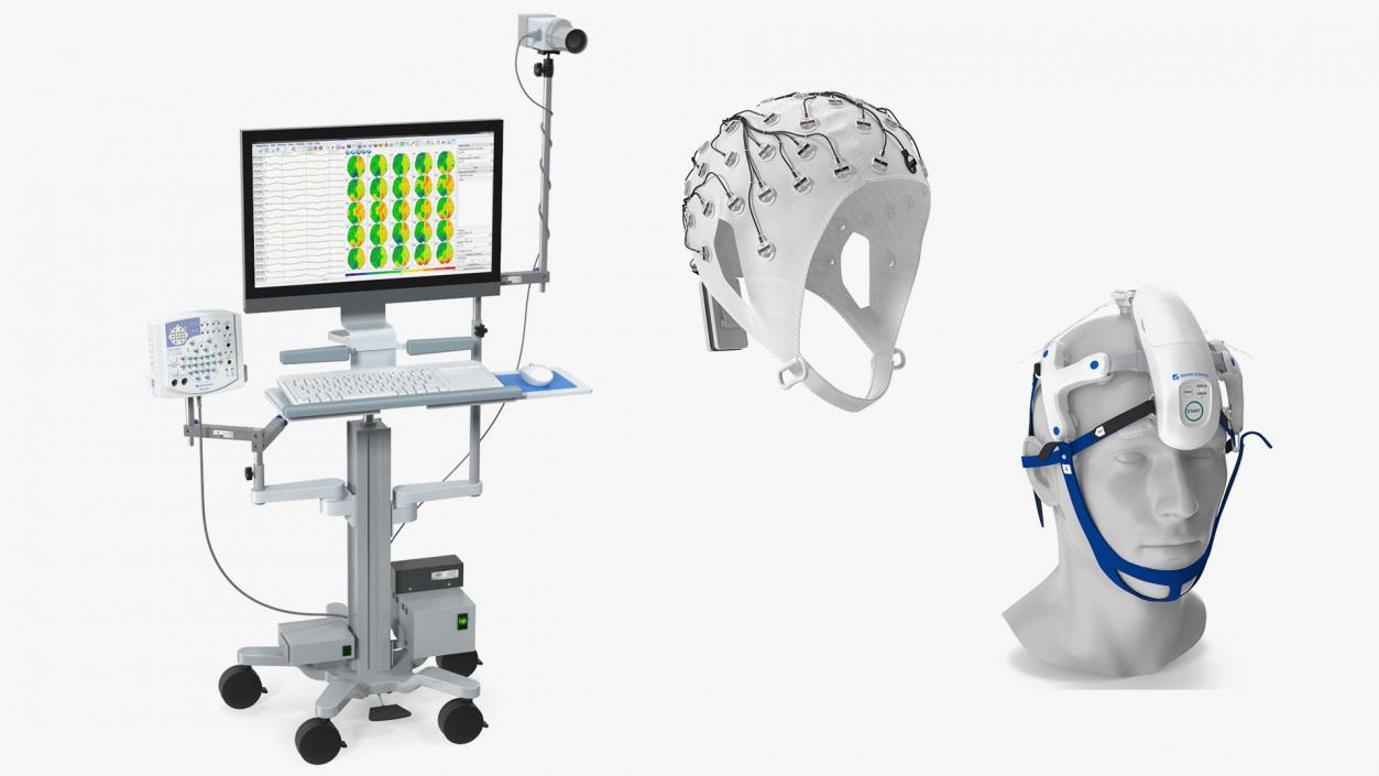 Electroencephalography EEG Equipment Collection 3D