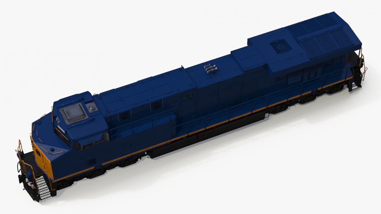 3D Freight Locomotive with Auto Carrier Loaded model