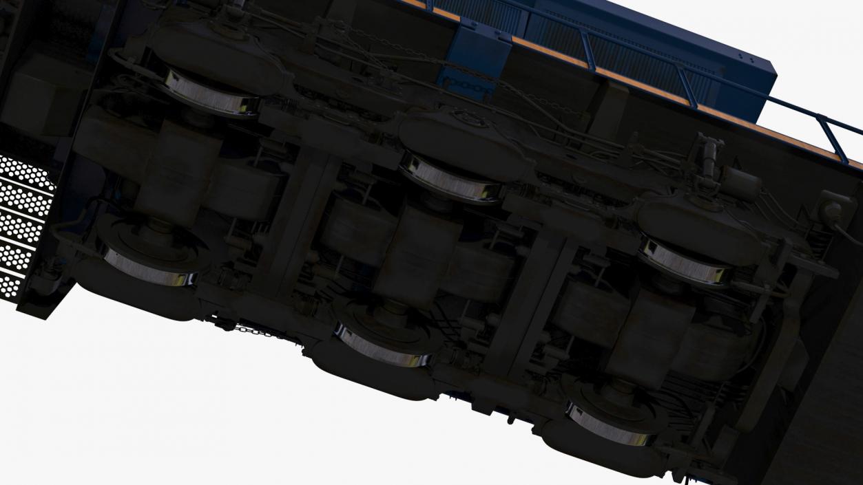 3D Freight Locomotive with Auto Carrier Loaded model