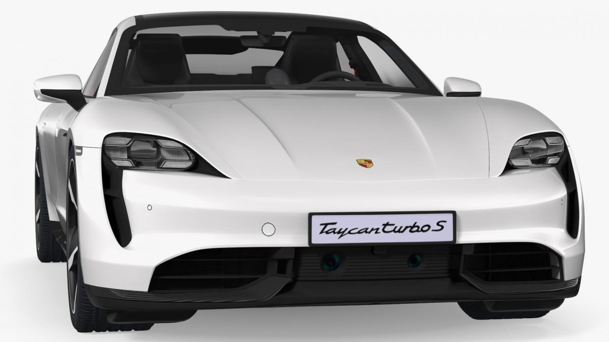 3D model Porsche Taycan Turbo S 2020 White Rigged