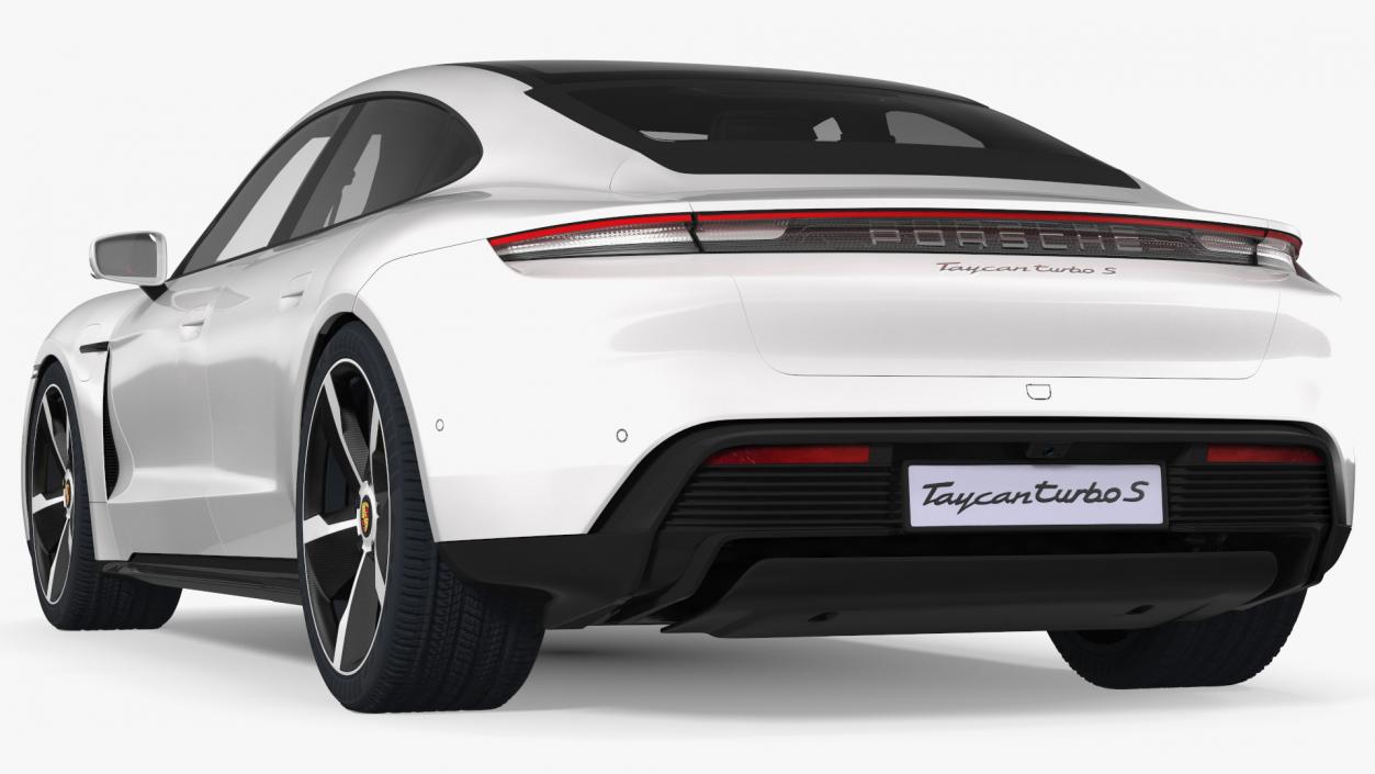 3D model Porsche Taycan Turbo S 2020 White Rigged