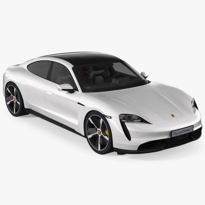 3D model Porsche Taycan Turbo S 2020 White Rigged