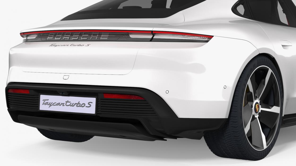 3D model Porsche Taycan Turbo S 2020 White Rigged