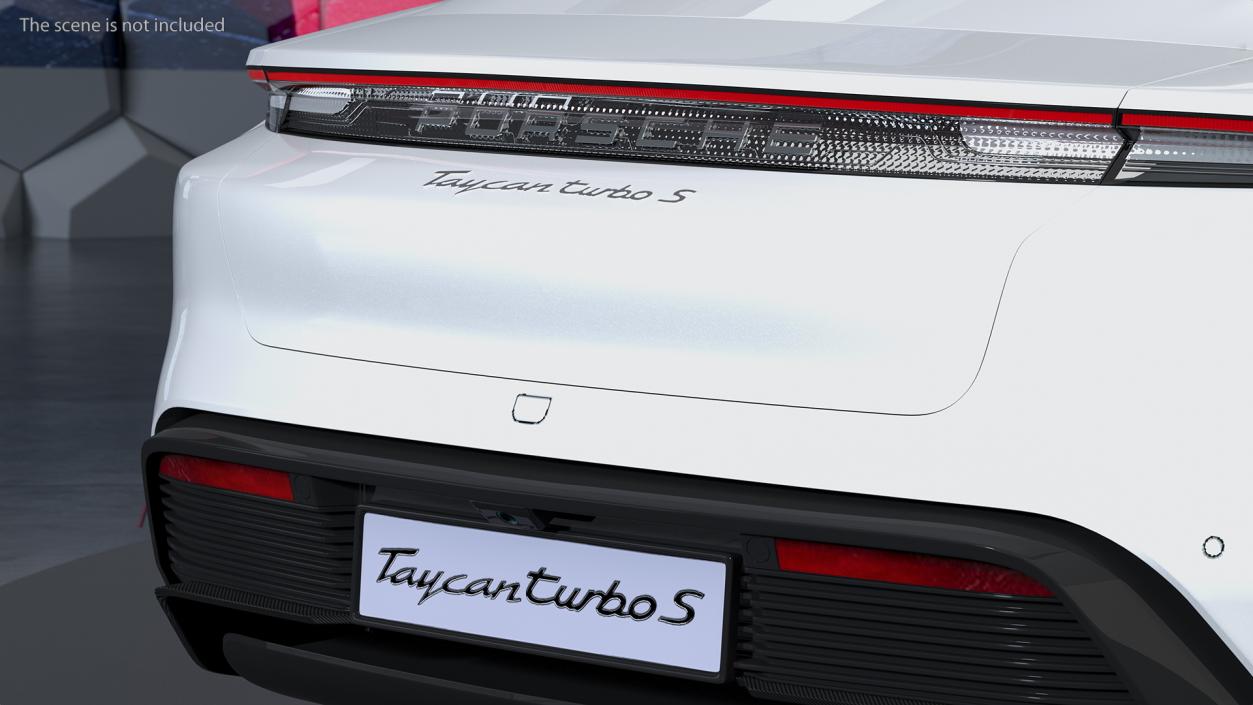 3D model Porsche Taycan Turbo S 2020 White Rigged