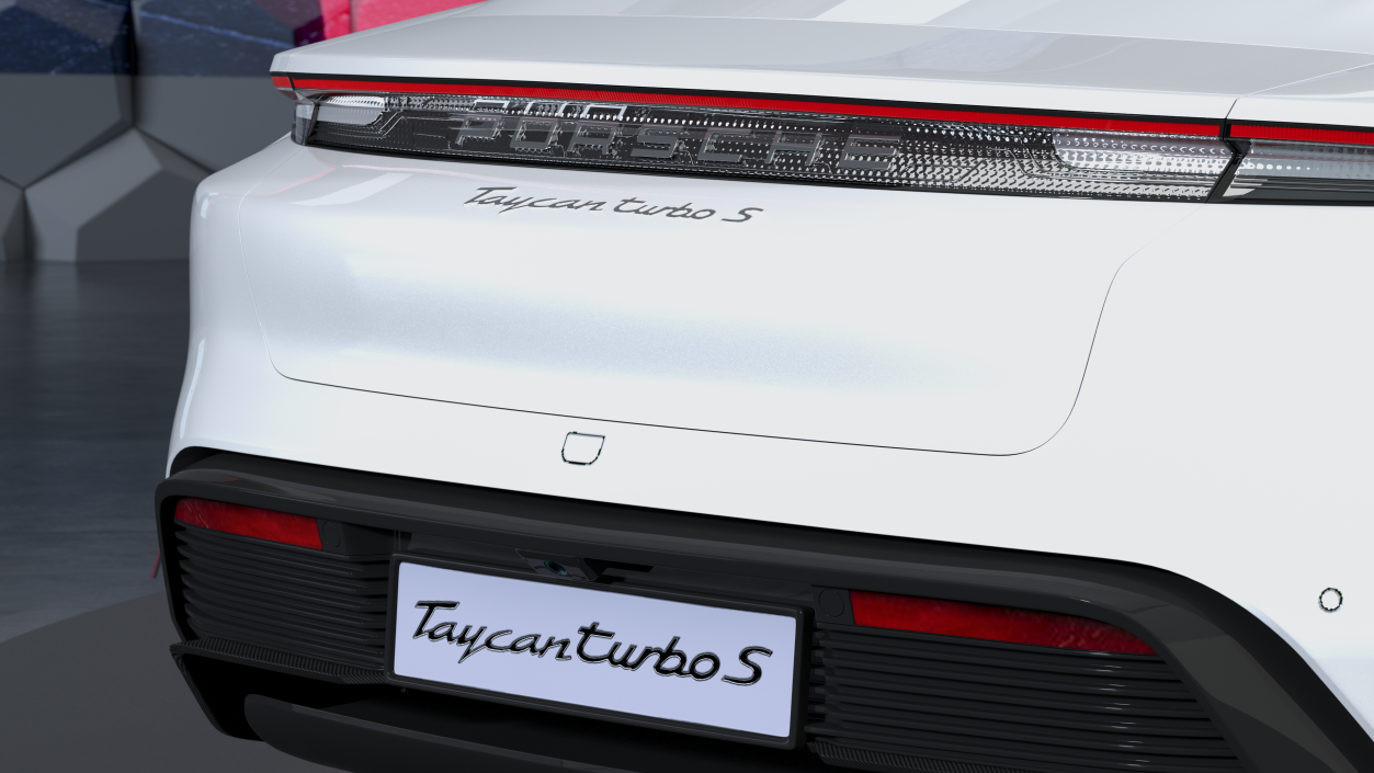 3D model Porsche Taycan Turbo S 2020 White Rigged