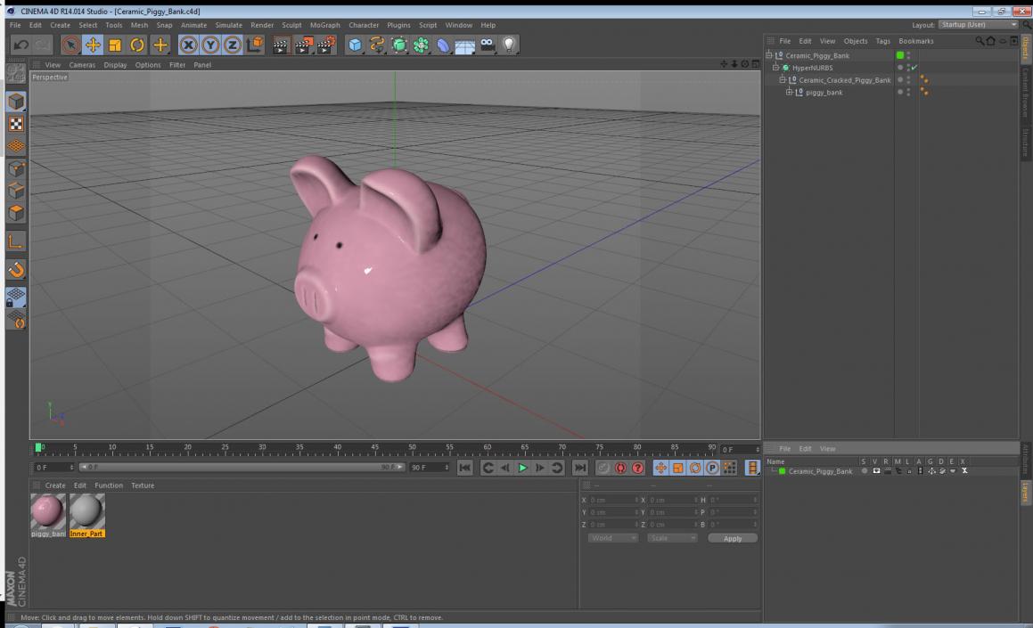 3D Ceramic Piggy Bank model