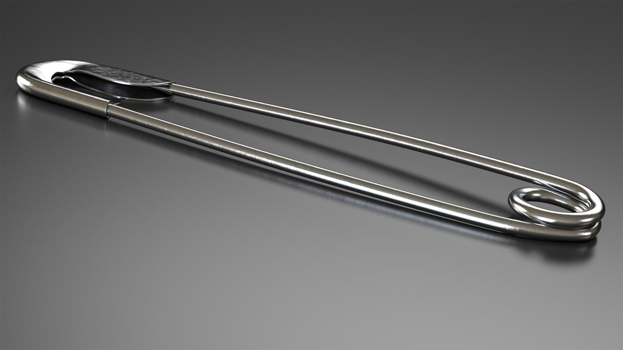 3D Steel Safety Pin Closed model