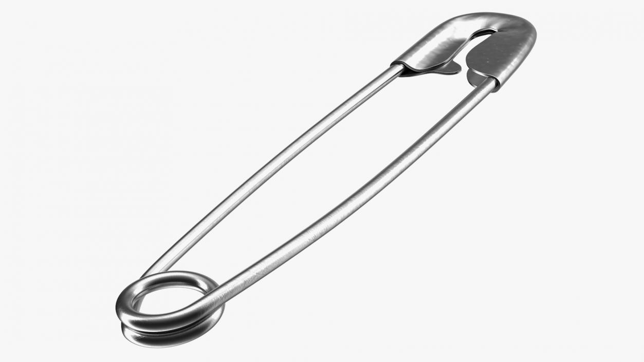 3D Steel Safety Pin Closed model