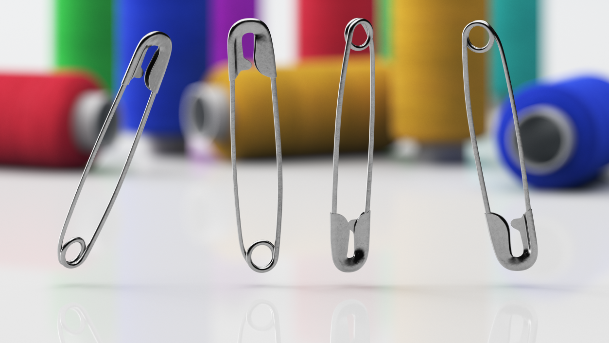 3D Steel Safety Pin Closed model