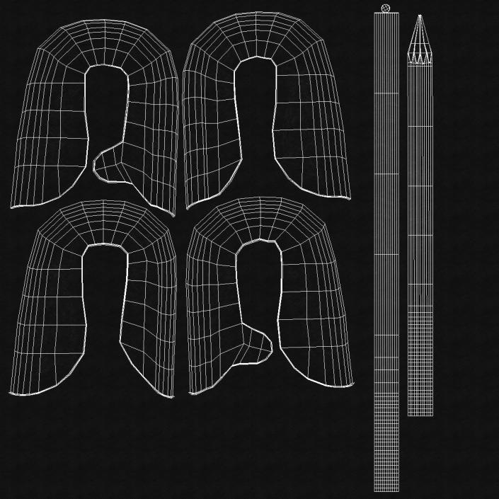 3D Steel Safety Pin Closed model