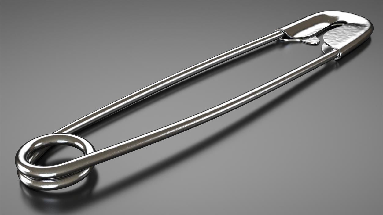 3D Steel Safety Pin Closed model