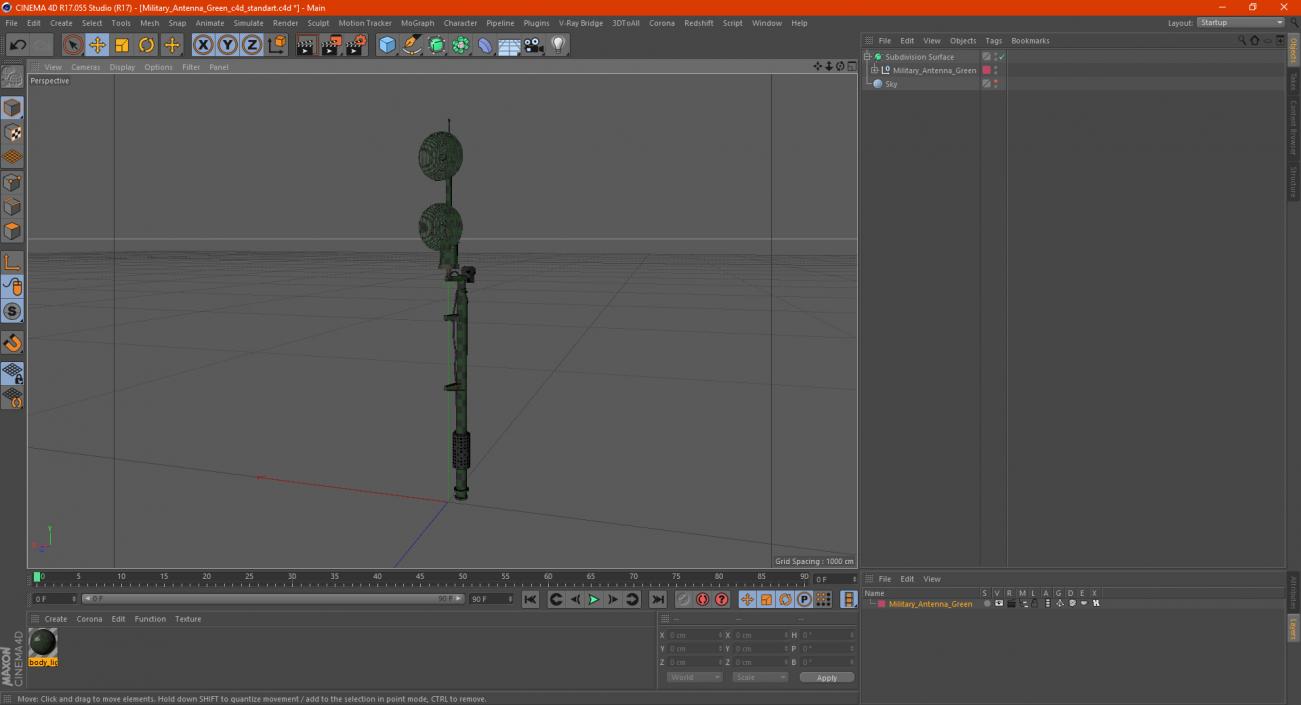 Military Antenna Green 3D