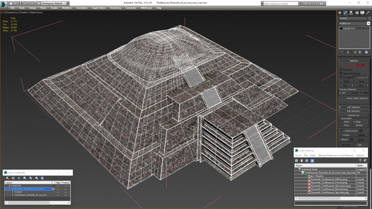 3D Teotihuacan Piramide de la Luna