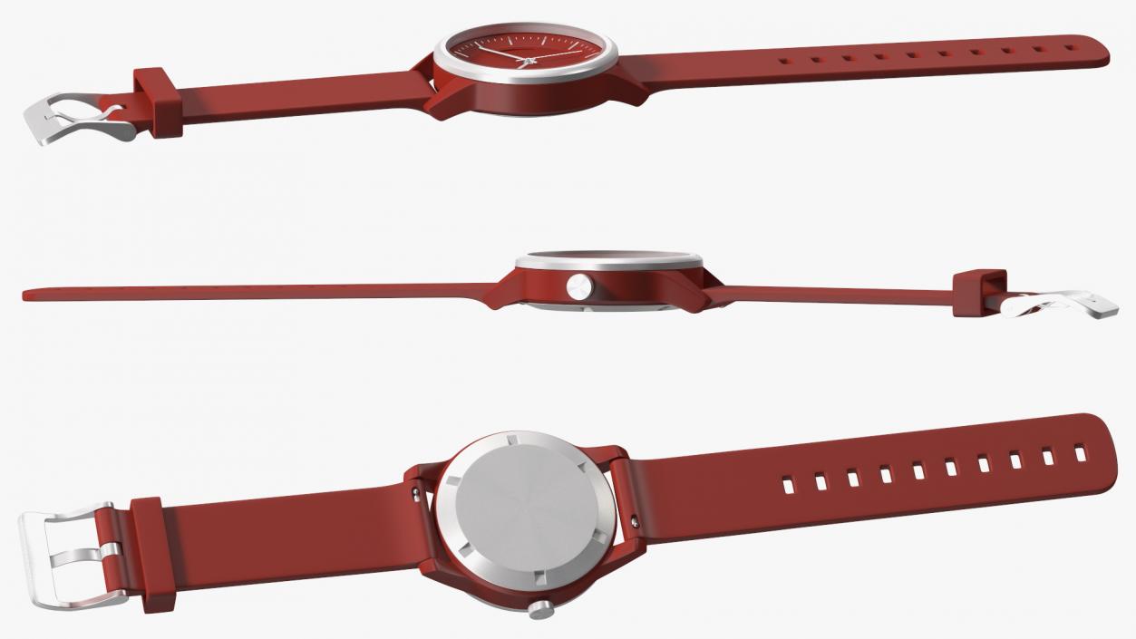 3D Sportive Watch with Unfastened Strap