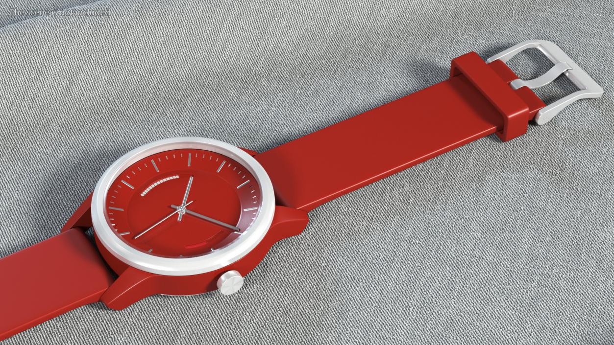 3D Sportive Watch with Unfastened Strap