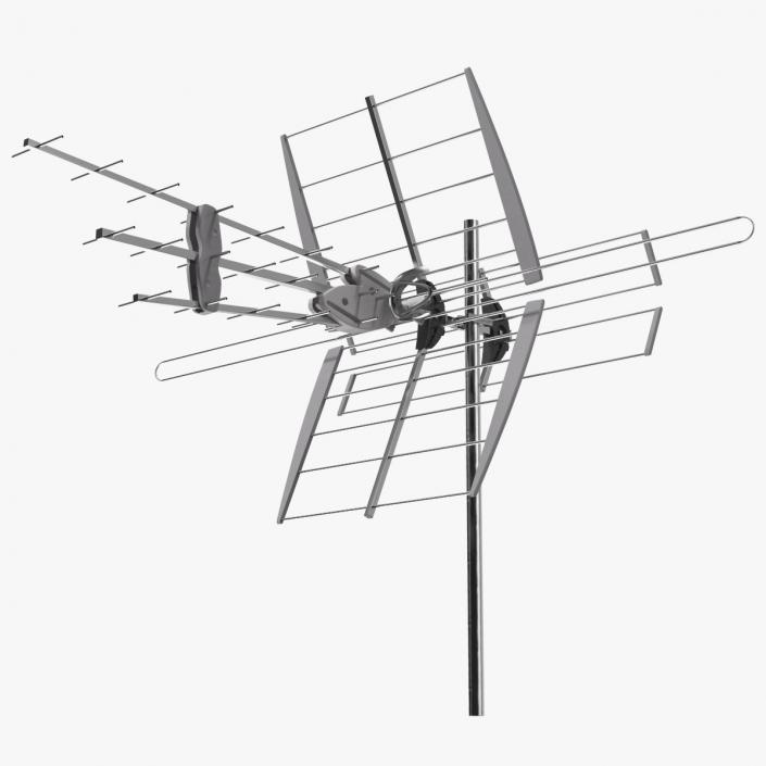 Outdoor Combined VHF UHF Antenna Amplified 3D