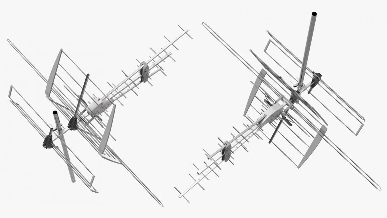 Outdoor Combined VHF UHF Antenna Amplified 3D