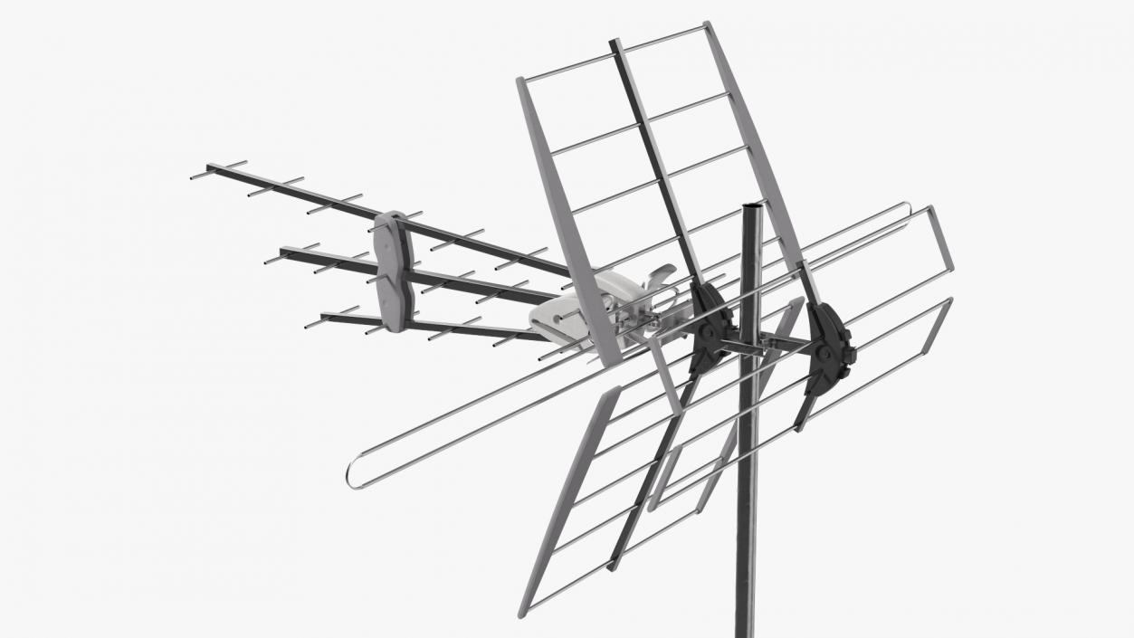 Outdoor Combined VHF UHF Antenna Amplified 3D