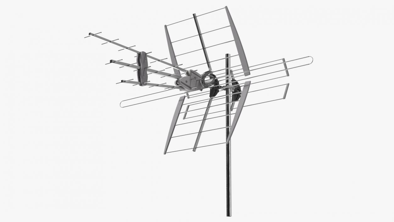 Outdoor Combined VHF UHF Antenna Amplified 3D