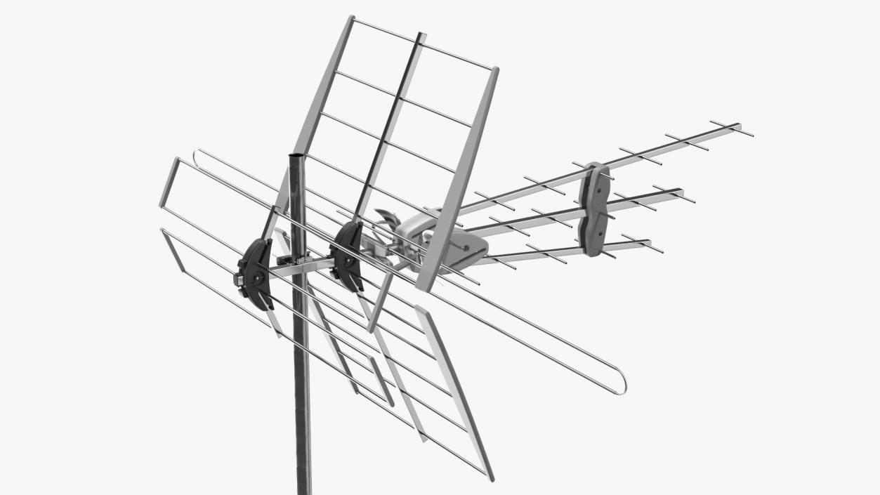 Outdoor Combined VHF UHF Antenna Amplified 3D