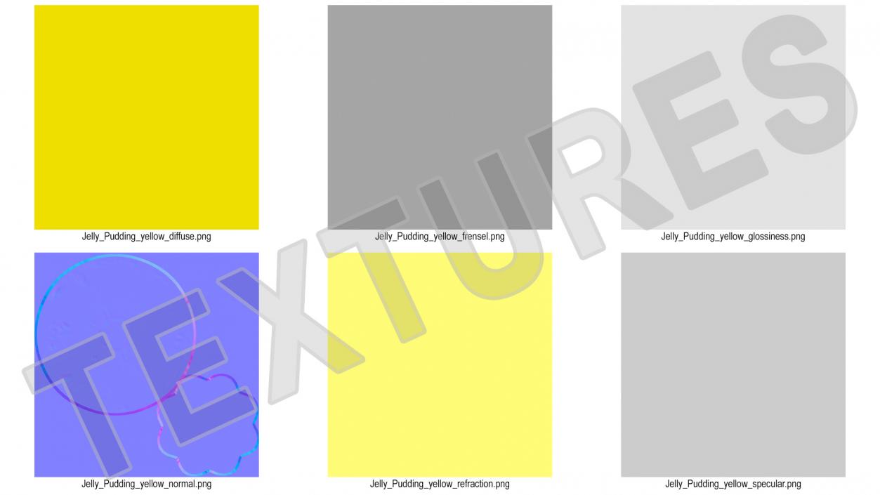 3D Yellow Vanilla Jelly Pudding model