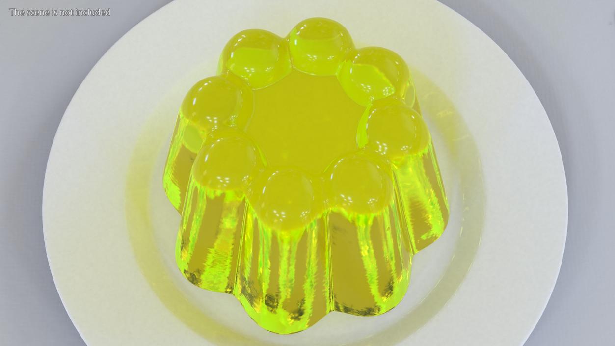 3D Yellow Vanilla Jelly Pudding model