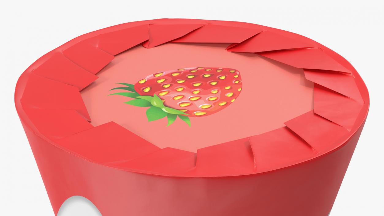 3D model Cone Ice Cream Package Mockup Strawberry