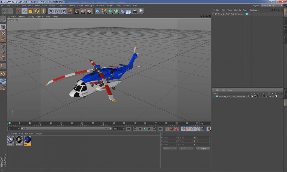 3D model Sikorsky S-92 Civil Helicopter