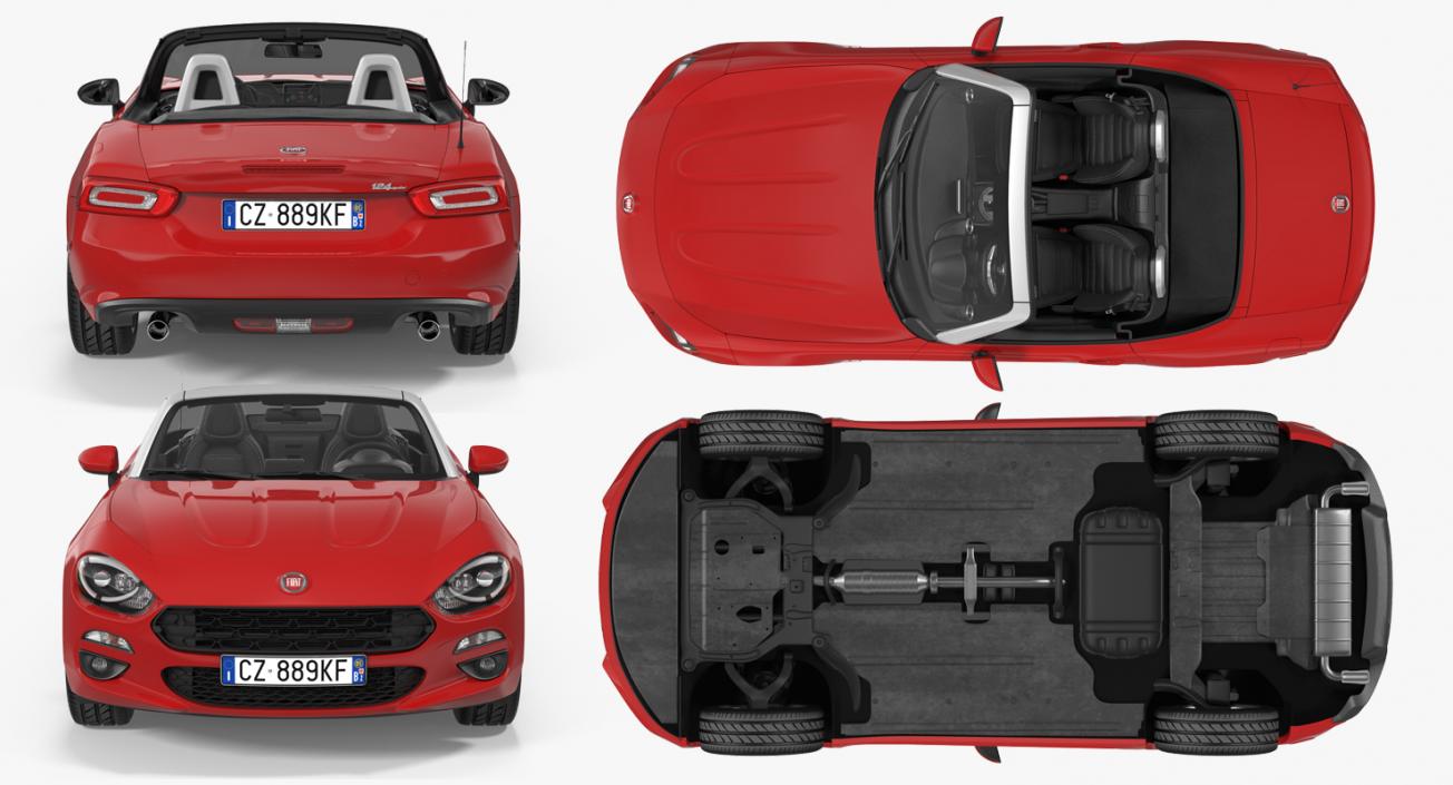 Fiat 124 Spider 2017 Rigged 3D