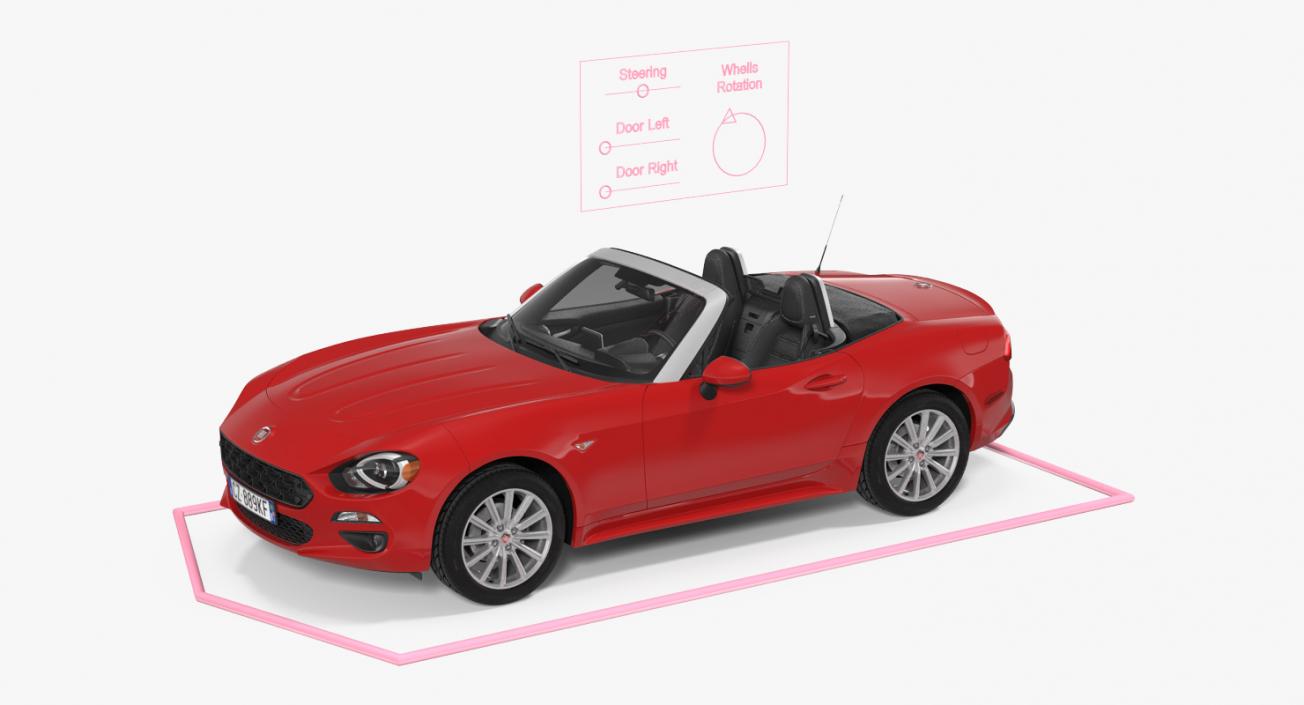 Fiat 124 Spider 2017 Rigged 3D