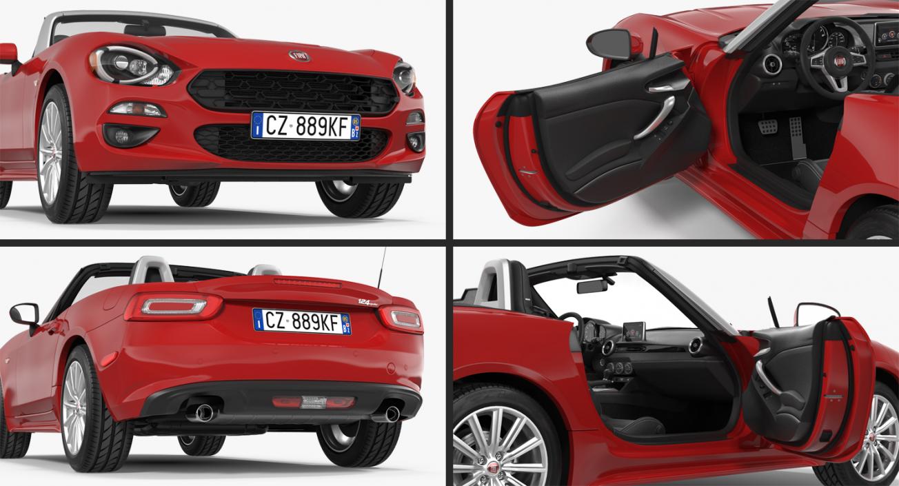 Fiat 124 Spider 2017 Rigged 3D