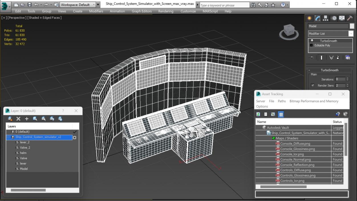 3D Ship Control System Simulator with Screen