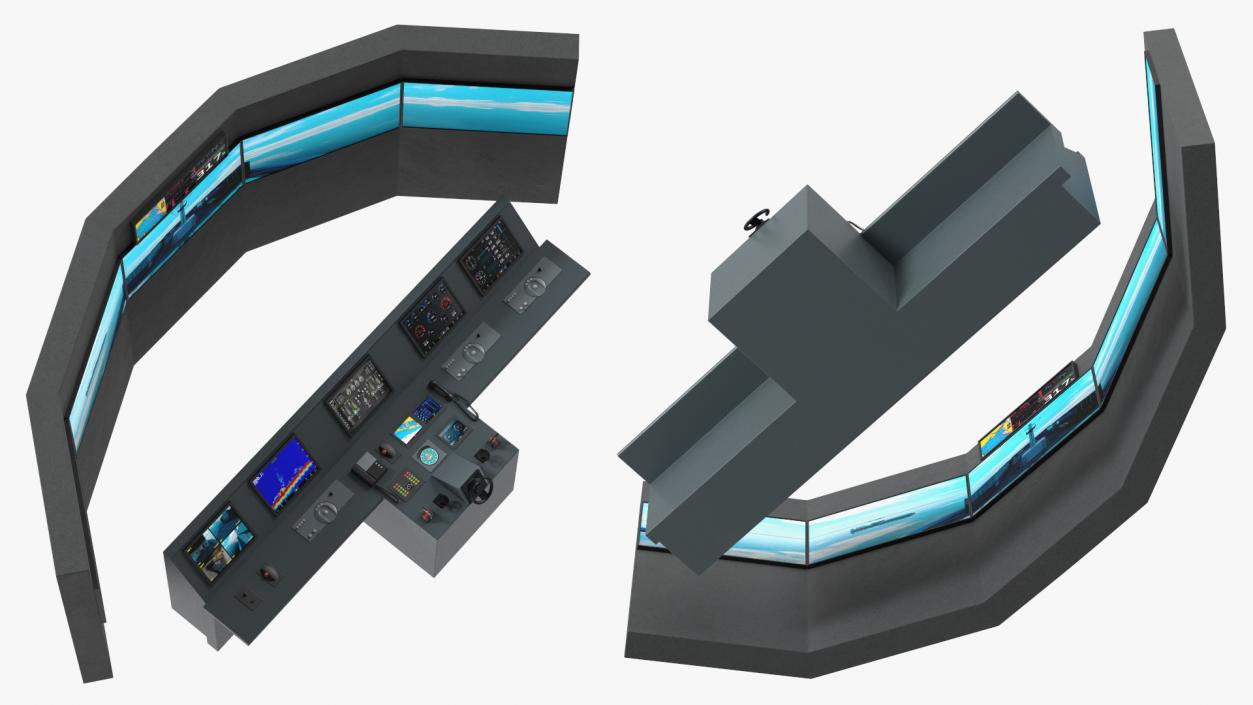 3D Ship Control System Simulator with Screen