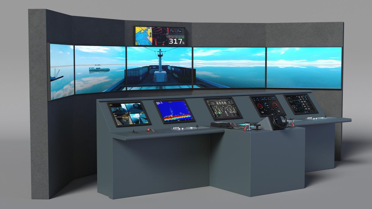 3D Ship Control System Simulator with Screen