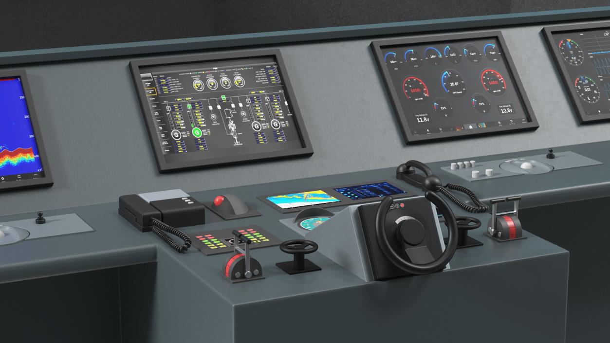 3D Ship Control System Simulator with Screen