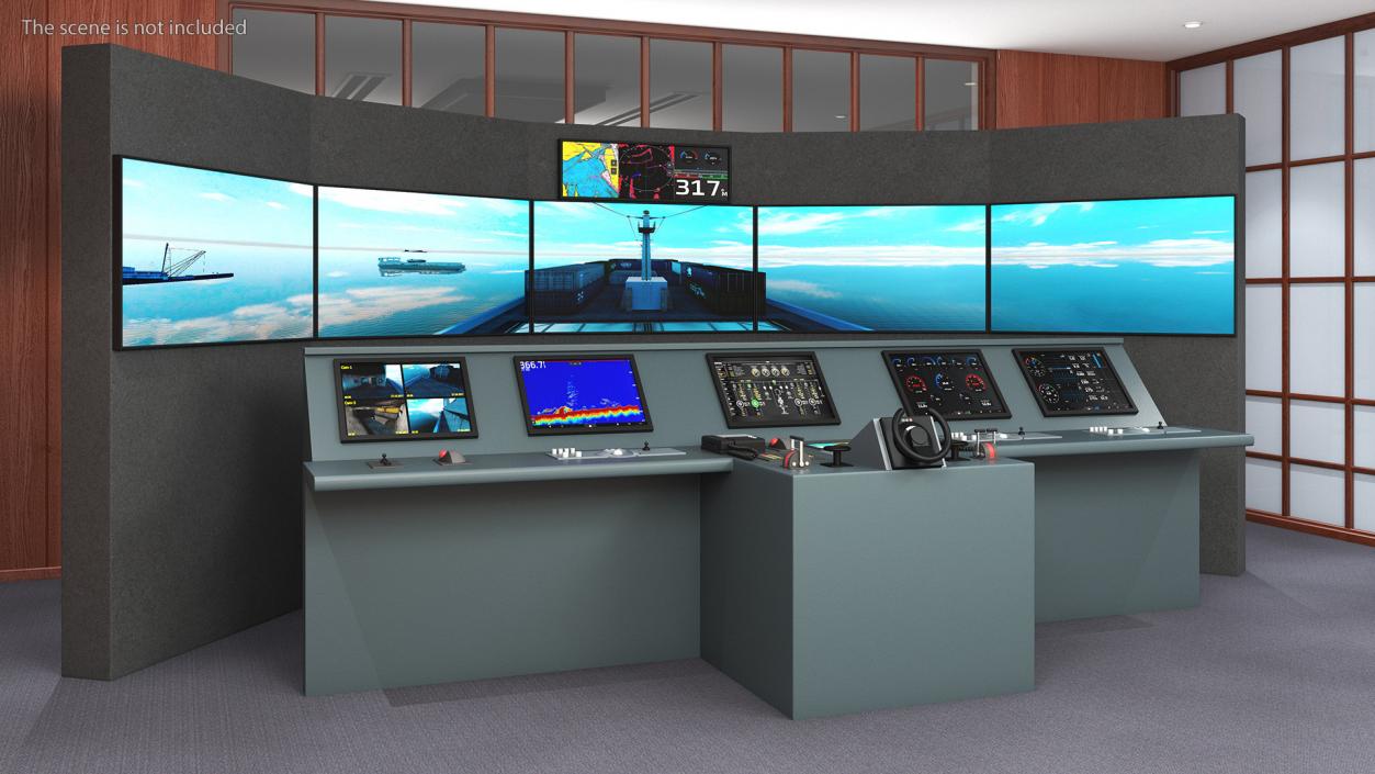 3D Ship Control System Simulator with Screen