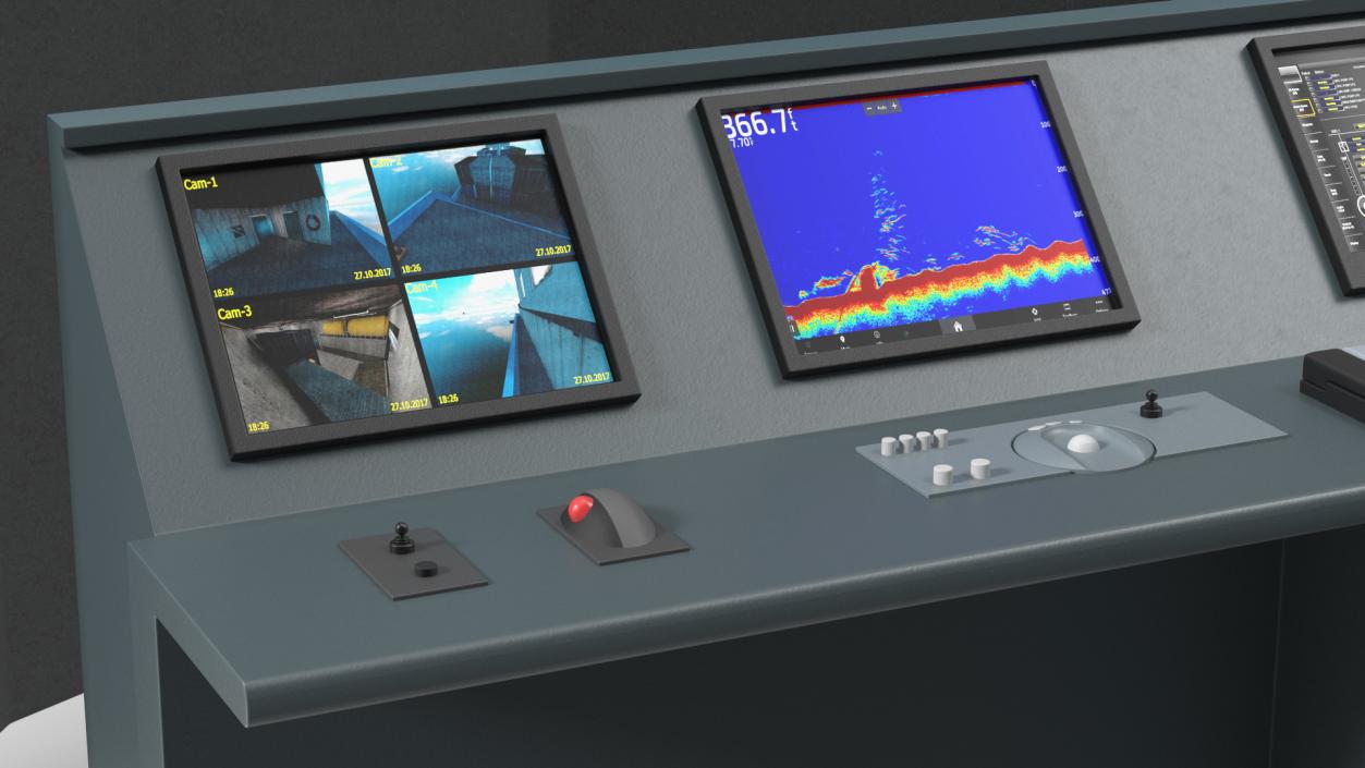 3D Ship Control System Simulator with Screen