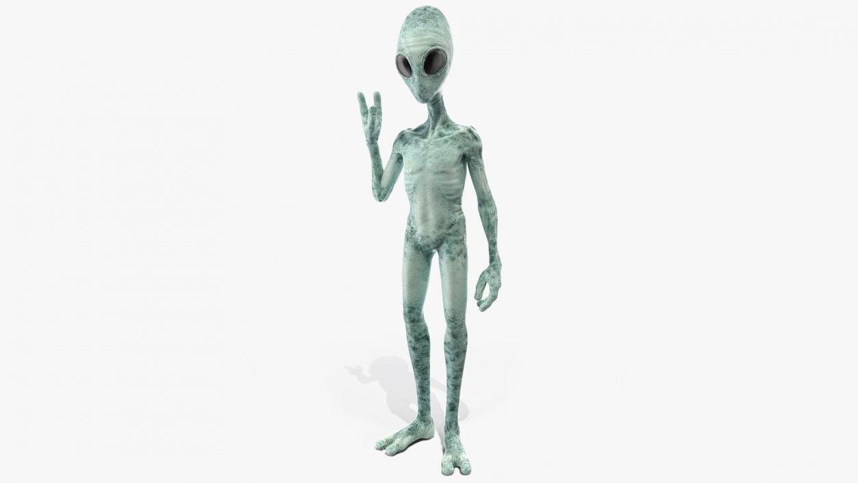 3D Extraterrestrial Alien Greeting Pose