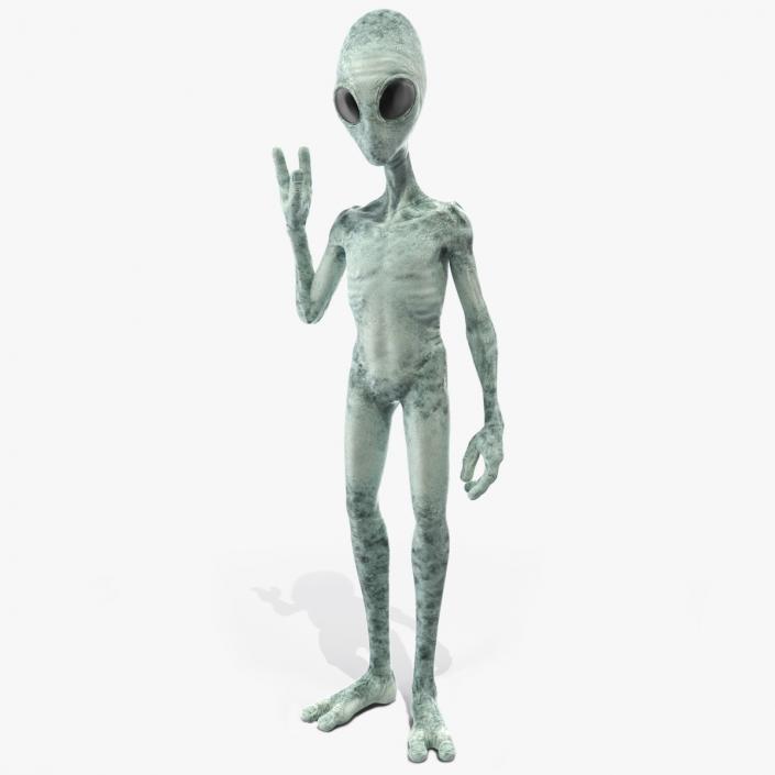 3D Extraterrestrial Alien Greeting Pose