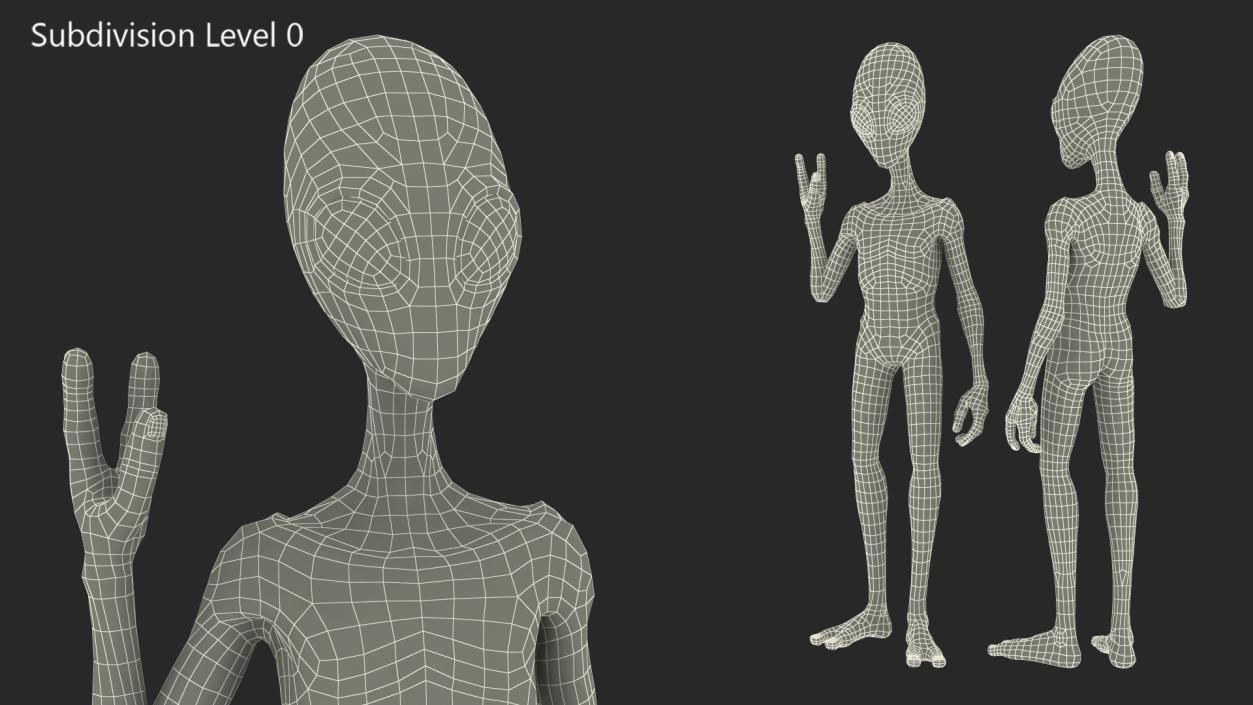 3D Extraterrestrial Alien Greeting Pose