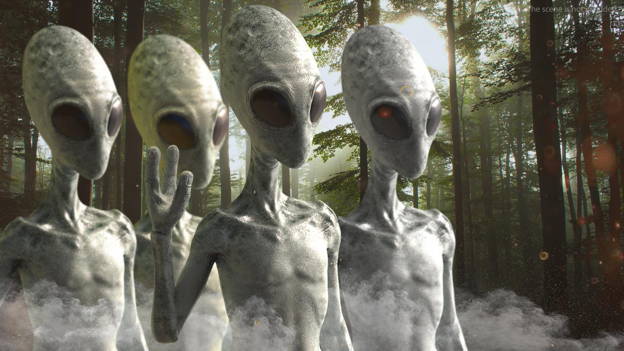 3D Extraterrestrial Alien Greeting Pose