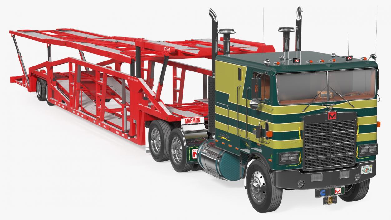 Marmon Truck with Sun Valley Car Carrier Rigged 3D