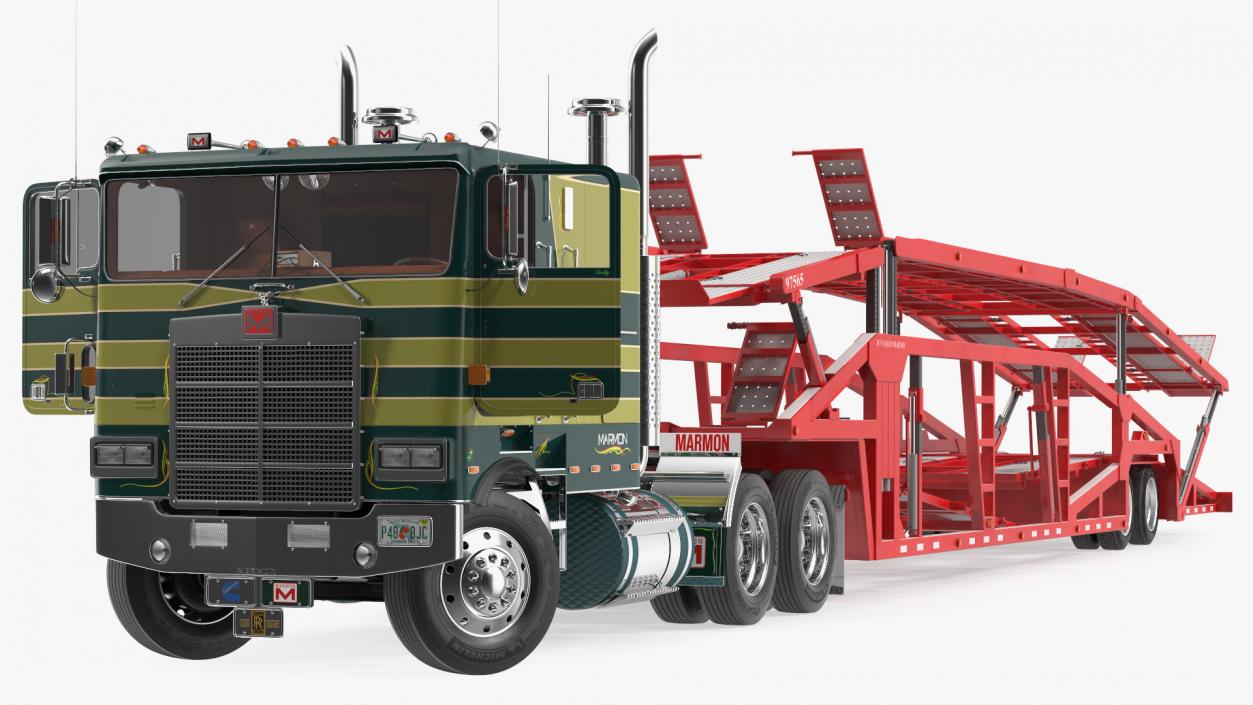 Marmon Truck with Sun Valley Car Carrier Rigged 3D