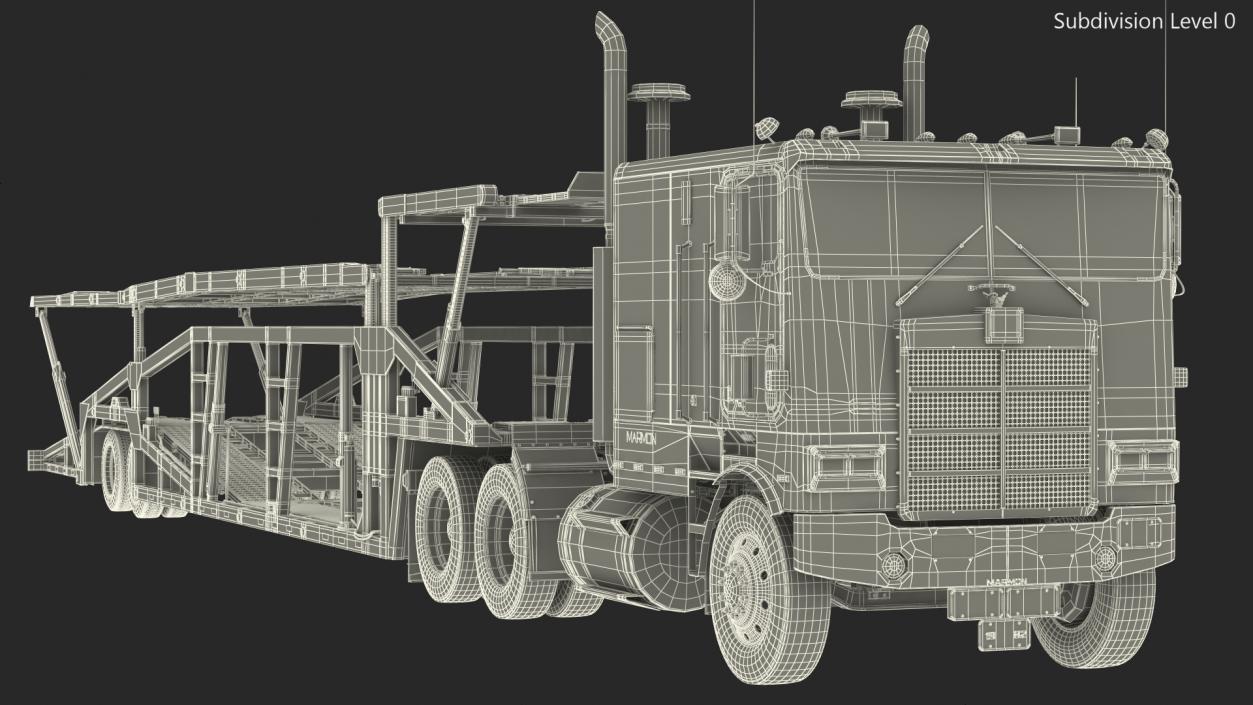 Marmon Truck with Sun Valley Car Carrier Rigged 3D