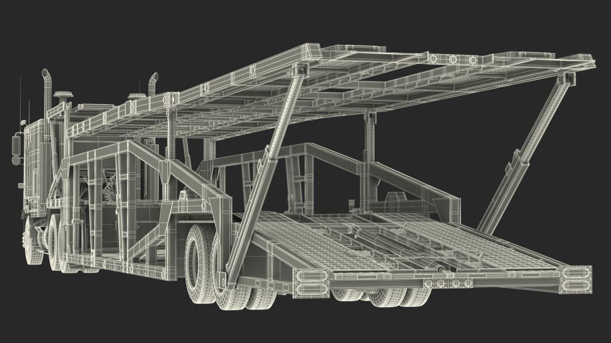 Marmon Truck with Sun Valley Car Carrier Rigged 3D