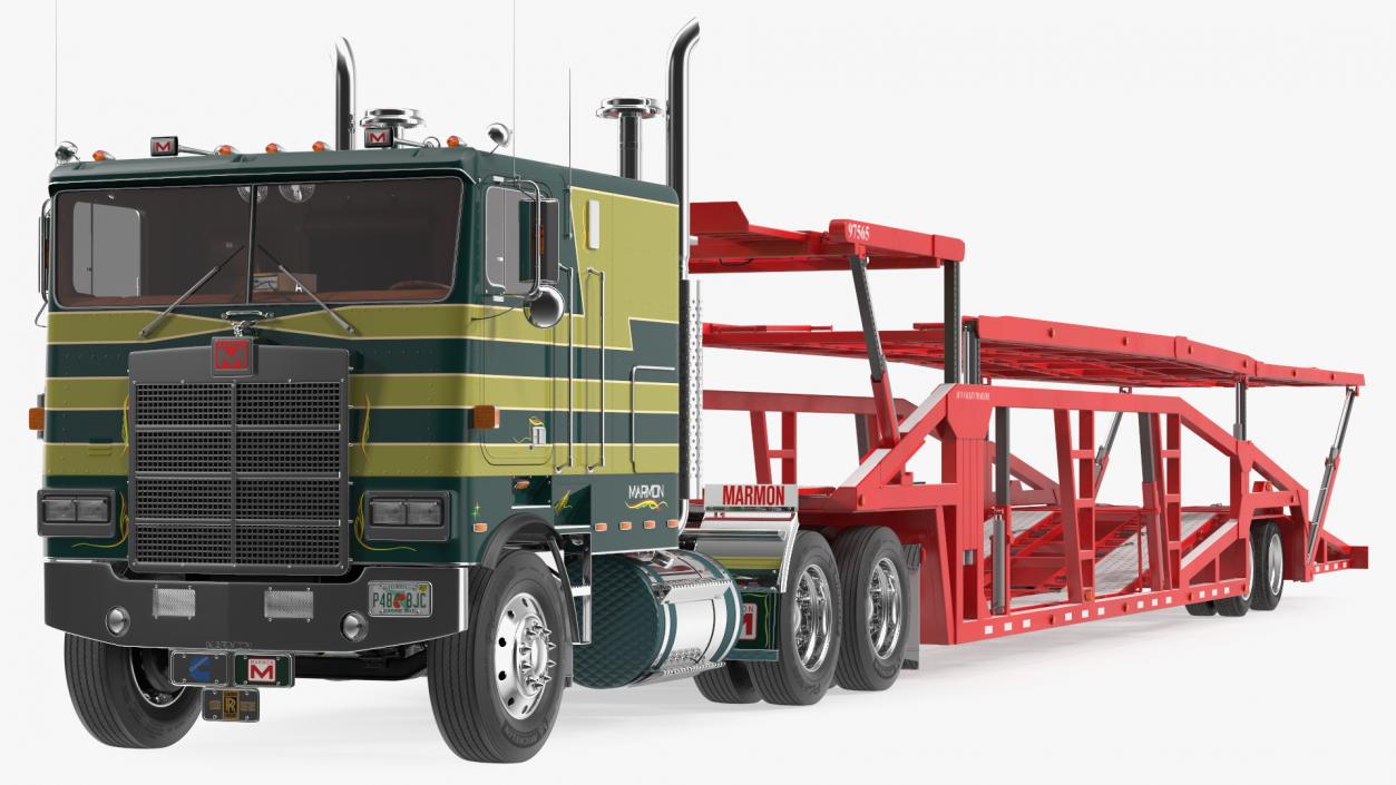 Marmon Truck with Sun Valley Car Carrier Rigged 3D