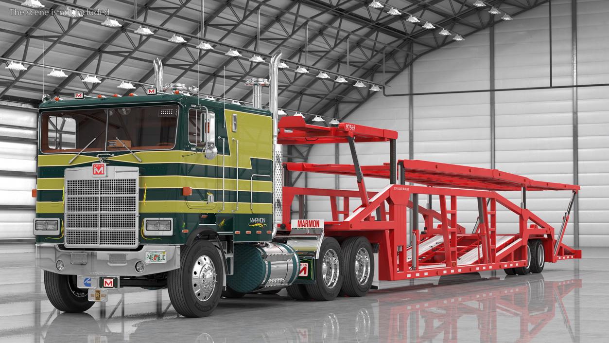 Marmon Truck with Sun Valley Car Carrier Rigged 3D