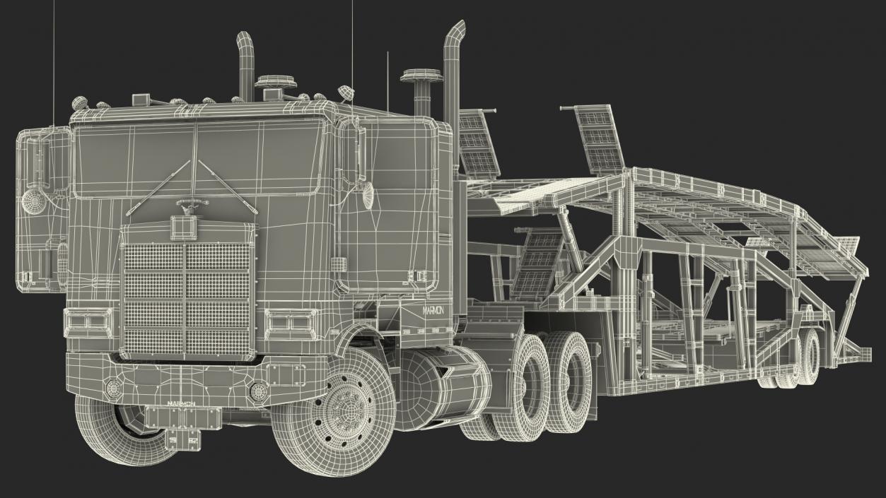 Marmon Truck with Sun Valley Car Carrier Rigged 3D